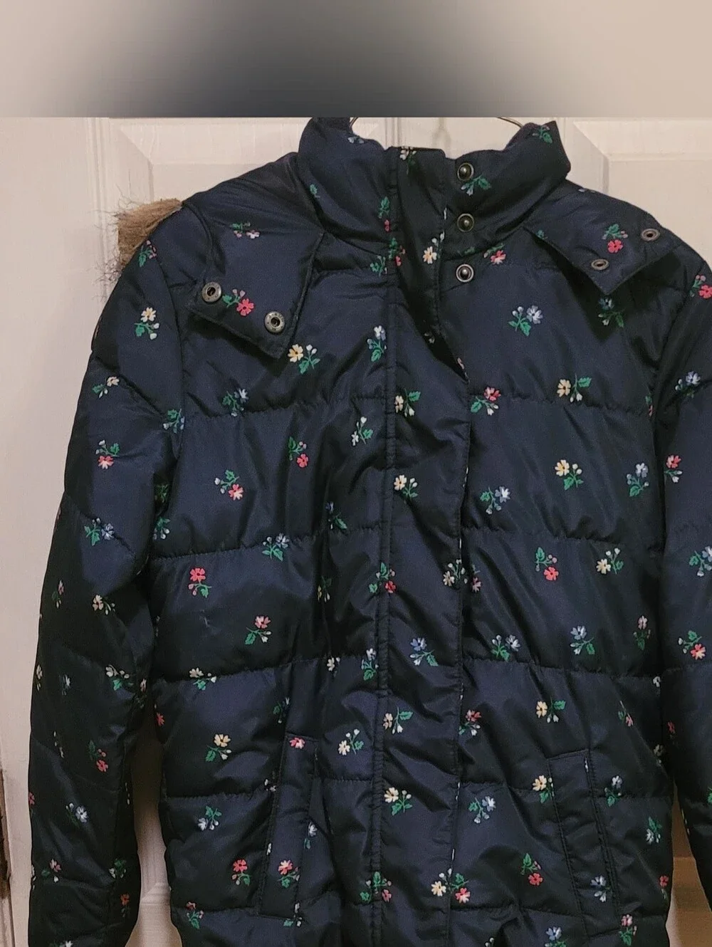 GAP Kids Navy Floral Lined Jacket XL